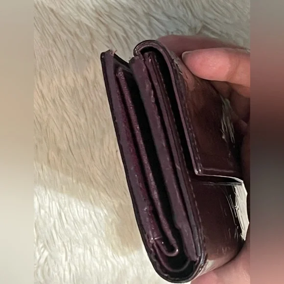 Dior Dark Maroon Embossed Leather Bifold wallet - Picture 4 of 11